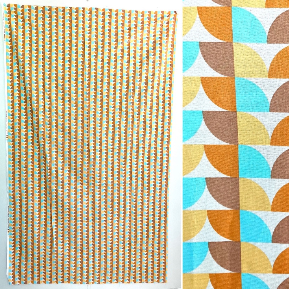 Vintage mod cotton fabric yardage